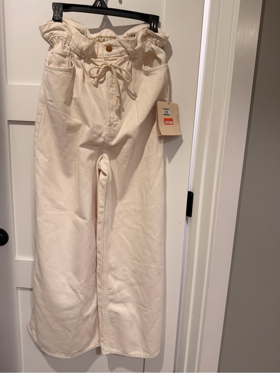 MOTHER Pants - MOTHER Snacks-NWT-Neutral Cream Paperbag Waist Wide-Leg pants